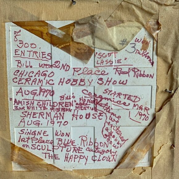 Vintage | 1970 Handpainted Tile Scot Lassie Chicago Ceramic Hobby Show 2nd Place - Picture 6 of 7